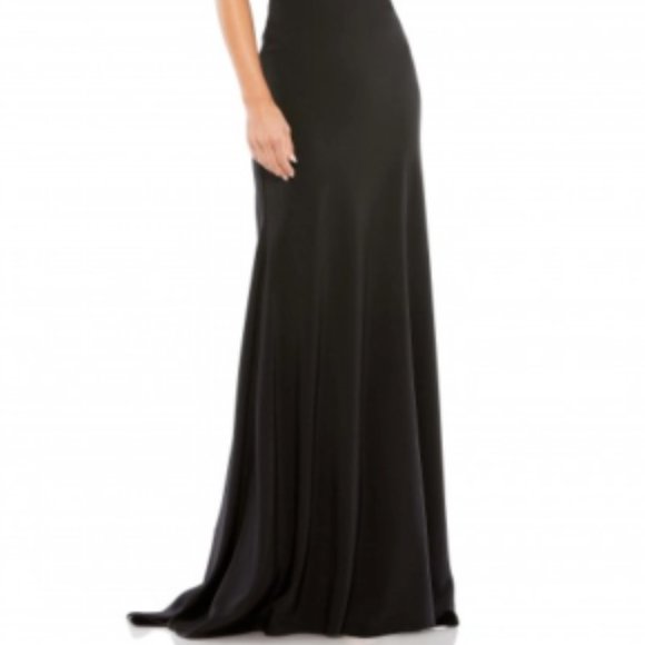 MAC DUGGAL 26262I EXPOSED BACK SEQUIN BOW BLACK GOWN sz 6 - Picture 6 of 7